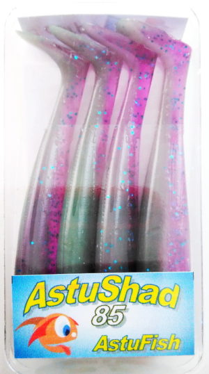 LS AstuShad 85- Green purple- Pack de 4 corps